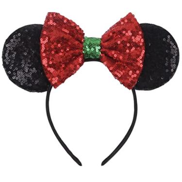 Imagem de CL Orelhas de Mickey de Natal, orelhas de Minnie de Natal, orelhas de Mickey de Natal, orelhas de férias, orelhas de rato,