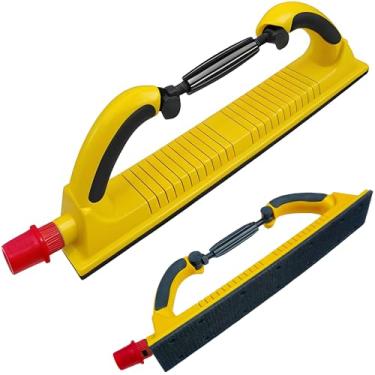 Imagem de Toromp Bloco de lixa manual de 6 cm x 39 cm sem poeira Longboard com raio ajustável flexível com suporte de gancho e laço, lixadeira manual, bloco de lixamento de extração de poeira para automóvel,