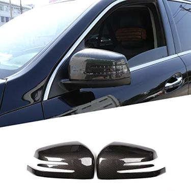 Imagem de TINKI Acabamento da tampa do espelho retrovisor lateral ABS com aparência de fibra de carbono para Mercedes Benz ML GL 2013-2016 GLE GLS Class 2015-2017 (fibra de carbono)