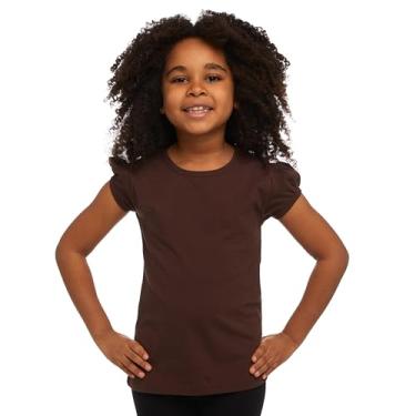 Imagem de Lovetti Camiseta feminina básica de manga curta e gola redonda, algodão turco, gola redonda, Castanho, 11