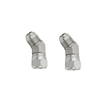 Imagem de BEITERSTOE (Pacote com 2) Adaptador de mangueira hidráulica 6502-08-08 encaixe 1/5.1 cm macho JIC 37° Flare(3/10.2 cm-16UNF) × 1/5.1 cm fêmea JIC 37° Rotação (3/10.2 cm-16UNF) 45° juntas de tubo de