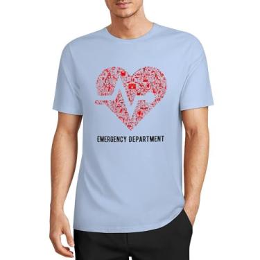 Imagem de Camiseta CHAIKEN&Capon Comfort ER, estilo emergência, 5GG, masculina, gola redonda, manga curta, algodão, Azul bebê, G