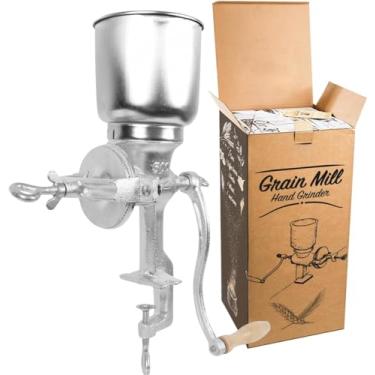 Imagem de Moedor manual de grãos de milho, triturador manual, moedor de alimentos, ferro para milho, café, comida, trigo, aveia, nozes, ervas, especiarias, sementes, moedor ótimo para restaurantes, cozinhas