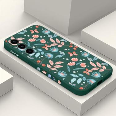 Imagem de LEECG Capa para Samsung Galaxy S23 Plus, capa para Samsung S23 Plus, design de padrão criativo, capa protetora fina de silicone para celular S23 Plus 6,6 polegadas - verde folha