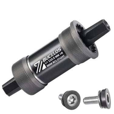 Imagem de BUCKLOS Suporte inferior de bicicleta afunilado quadrado, 68 x 110,5 113 116 118 120 122,5 124,5 126 BSA Suporte inferior inglês com parafusos de substituição para Mountain Bike/Road Bike/E-Bike/Fat