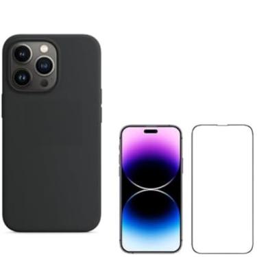 Imagem de Kit Compatível Com iPhone 14 14 Pro 14 Pro Max Capa e Película Cerâmica 3D 9D (iPhone 14 Pro)