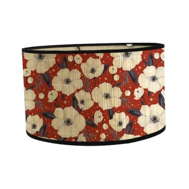 Imagem de Baoblaze Tambor redondo lâmpada de bambu sombra lustre lâmpada de parede sombra e27 lanterna decorativa rústica capa de luz de teto para hotel fazenda, estilo c