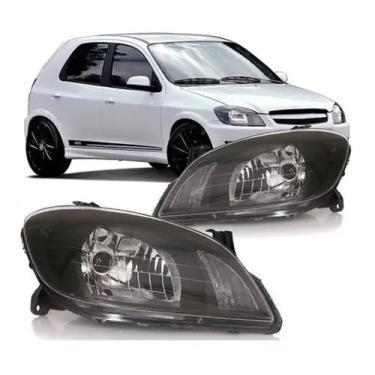 Imagem de Farol Celta Prisma 2007 2008 2009 2010 2011 2012 2013 2014 2015 2016 Máscara Negra - UNIDADE Lado:Direito (Passageiro)