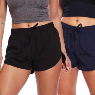 Imagem de Kit 2 Shorts Feminino Tactel Moda Praia Piscina Verão-Feminino