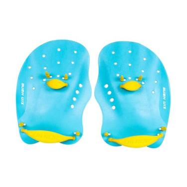 Imagem de kowaku Pás de mão para natação Pás de natação Equipamentos de exercícios para piscina Luvas flexíveis para água Pás de natação Nadadeiras de mão, M Blue