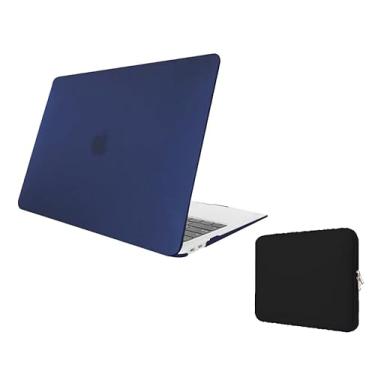Imagem de Kit Case Para Macbook NEW AIR 15 A2941 / A3114 CHIP M2 M3 Fabricação a partir de 2023 + Capa Neoprene (Azul Marinho Fosco)