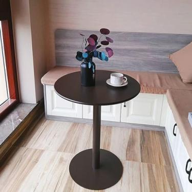 Imagem de Mesa de bar alta mesa de bistrô redonda mesa de centro pedestal mesa de jantar para 2 a 4 pessoas, mesa de bar fosca preta - com kit de instalação | Mesa de cozinha moderna mesa de lazer para