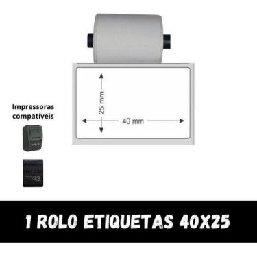 Imagem de Etiqueta Adesiva 40x25 P/ Mini Impressora Ou Pos58 - 1 Rolo - Xd Mega