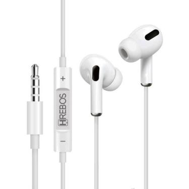 Imagem de Fone de Ouvido com Fio Microfone P3 Hrebos para Celular Notebook Compa