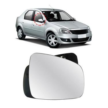 Imagem de Lente Retrovisor Renault Logan 2010 a 2014 Direito - Evo-X Retrovisor