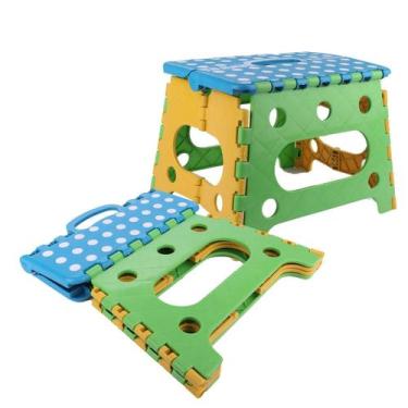Imagem de Banquinho Banqueta de Plástico 22cm Dobrável Camping VERDE - C3B, BANQ