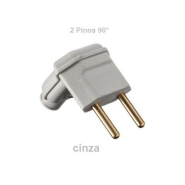 Imagem de Plug 2 Pinos 10A 90G Cinza 13042 - Margirius