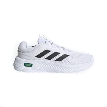 Imagem de adidas Cloudfoam Tênis masculino confortável de renda elástica, Branco/preto/verde universitário, 38