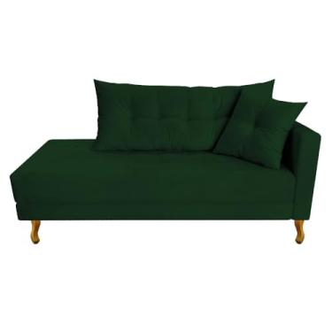 Imagem de Recamier Azura 185cm com Almofada Lado Esquerdo Suede Verde - Amarena Móveis