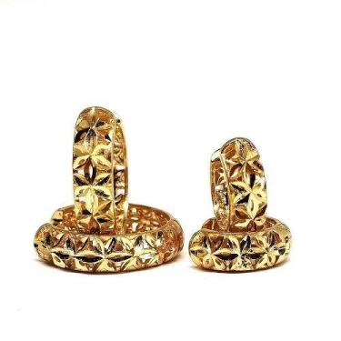 Imagem de Brinco de ouro 18k  Argola 1,2Cm e 1,7Cm - Elegancy Joias