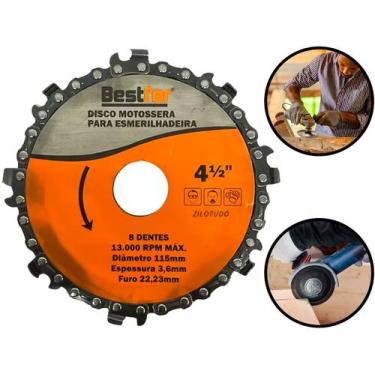 Imagem de Disco Corte E Desbaste Madeira Corrente Motosserra Para Esmerilhadeira