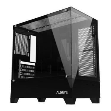 Imagem de Gabinete Gamer Alseye Rider, Mid-Tower, Lateral de Vidro, Preto, RIDER