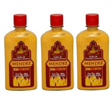 Imagem de Kit Molho De Pimenta Mendez 450Ml 03 Cremosa Tradicional