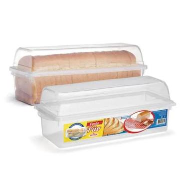 Imagem de Porta Pão de Forma Plástico Armazena e Conserva - Nitron, Transparente