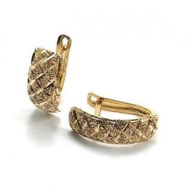 Imagem de Brinco de ouro 18k Argola Bordado - Elegancy Joias