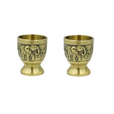 Imagem de FUYTERY 2 PCS Óculos de Vinho Vintage Elefante Santo Cálice Gravado Vintage Cálice Cálice, Handmade Metal Chalice Cup Para Segurar Água, Vinho E Bebidas