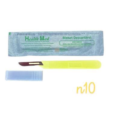 Imagem de Bisturi descartável Health Med em Aço Carbono, 10