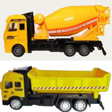 Imagem de Kit 2 Caminhão De Ferro,Plastico Colecionáveis 12cm 1:48  - JJT