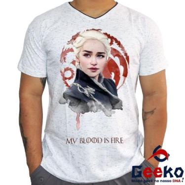 Imagem de Camiseta Daenerys Targaryen 100% Algodão Game Of Thrones My Blood is F