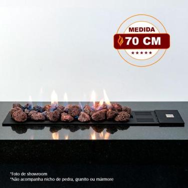 Imagem de Lareira a Gás 70cm  Aço Carbono Preto  Fogo & Art Modelo Luna, Sem cha