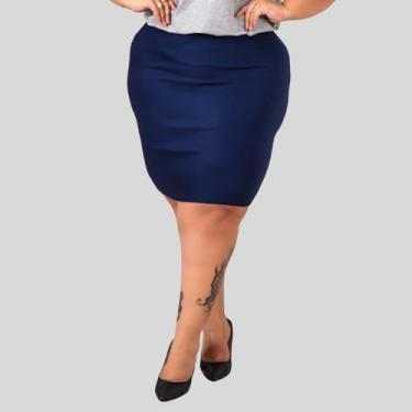 Imagem de Saia Evangélica Plus Size Marinho - Mayara Manzano, Marinho, G2