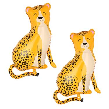 Imagem de Giant Leopard Foil Balloons Jungle Safari Animal Birthday Party Decorations Mylar Balloon For Boy Kids Wild One Theme Birthday Party Decor Baby Shower Zoo Jaguar