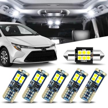 Imagem de Auto Dynasty (Pacote com 6) Kit de lâmpadas LED de carro interior 12V 5500K compatível com Toyota Corolla 2009-2022, branco puro