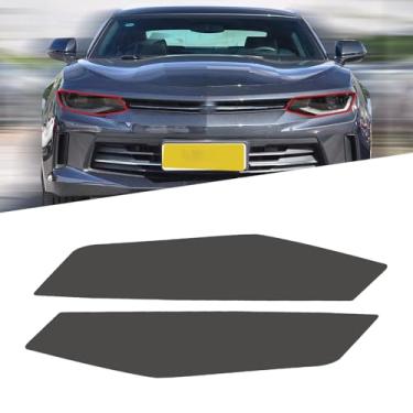 Imagem de Agulier Compatível com 20% de película de tinta de vinil para farol de fumaça escura, pré-cortada, acessórios externos para Chevrolet Camaro 2016-2018