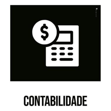 Imagem de Kit 3 Placas Sinalização - Contabilidade Ícone Preto