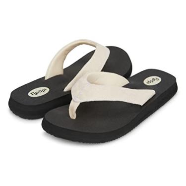 Imagem de Floopi Chinelo feminino verão praia tanga conforto sandália feminina tapete de ioga palmilha com sola antiderrapante, 535-nude, 9
