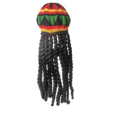 Imagem de Chapéu Reggae Colorido Rasta com Peruca Dreadlock - Extra Festas
