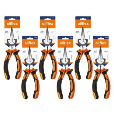 Imagem de Kit 6 Alicates Bico Meia Cana 6 Pol allflex Aço Carbono Polido