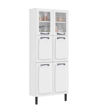 Imagem de Paneleiro Itatiaia Em Aço Branco 6 Portas 2 Vidros New Premium