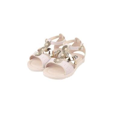 Imagem de Sandália Infantil Menina Salomé Pérolas e Strass Branca - Raniel Calça