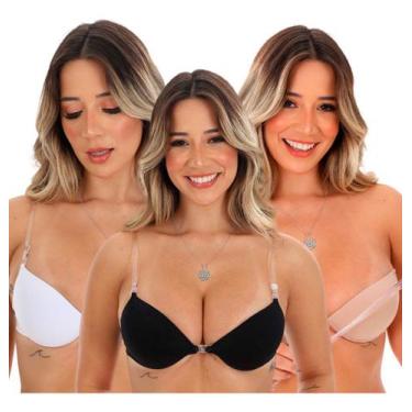 Imagem de 3 Sutiãs De Bojo Com Alça De Silicone Transparente + 3 alças - Amaré L