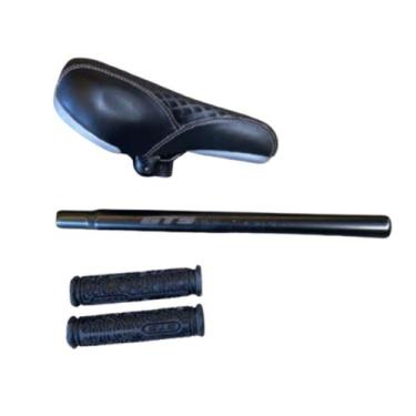 Imagem de Selim Bike Gts Bmx Diamond C/ Manopla e Canote Cor:Preto, Preto, Cinza