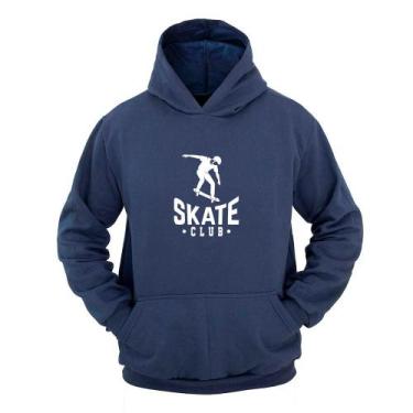 Imagem de Moletom Masculino Canguru Flanelado Skate Club Inverno - Ragor, P, Azu