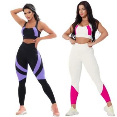Imagem de Kit 02 Conjuntos calça legging Academia em Poliamida - PNCLOSET, G 42/
