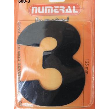 Imagem de Número Residencial Numeral N.3  60mm, Preto
