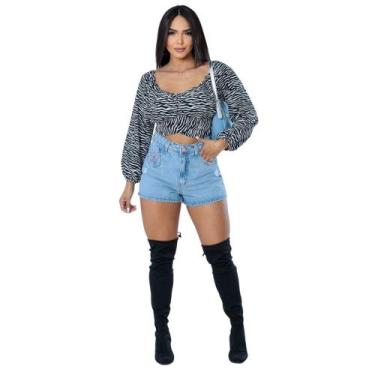 Imagem de Shorts Jeans Monique Claro - Toda Bella Jeans, 44, Azul